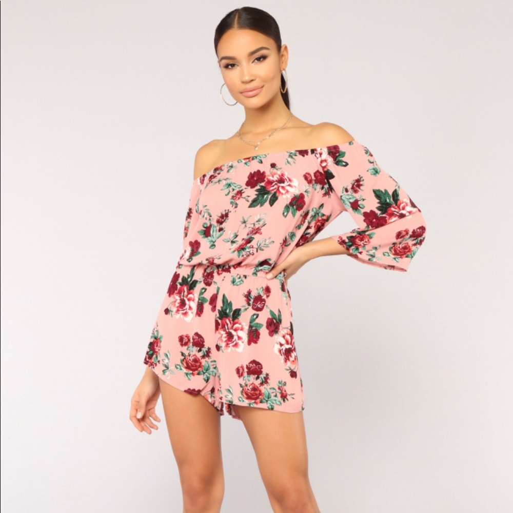 Second Wind Floral Romper - Mauve